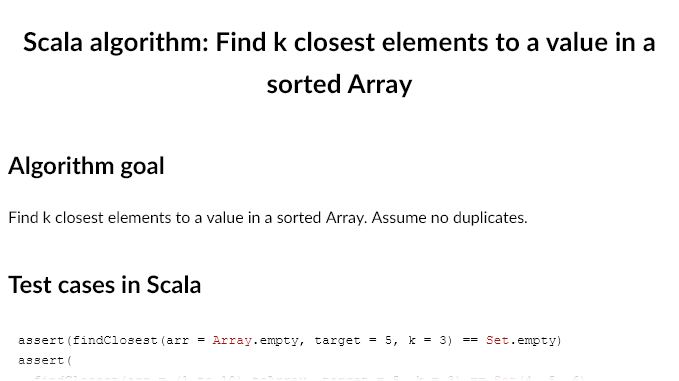 Image for Find k closest elements to a value in a sorted Array