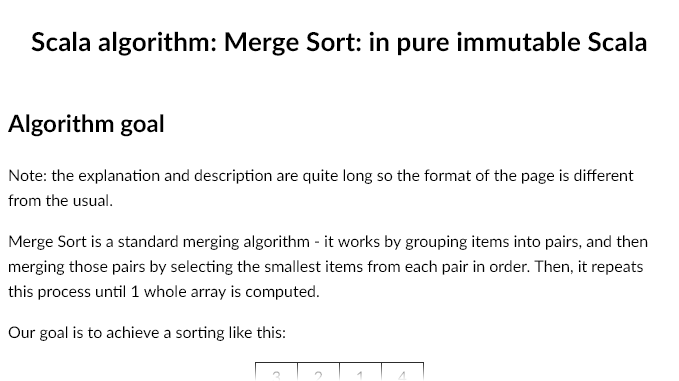 Image for Merge Sort: in pure immutable Scala