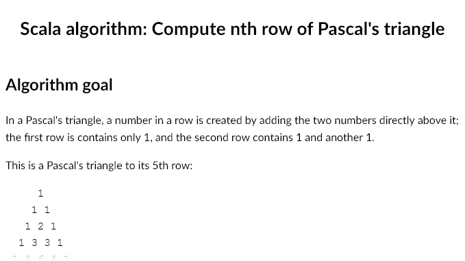 Image for Compute nth row of Pascal's triangle