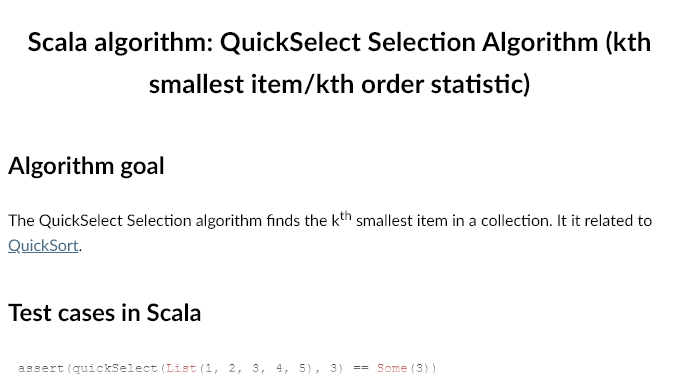 Image for QuickSelect Selection Algorithm (kth smallest item/order statistic)