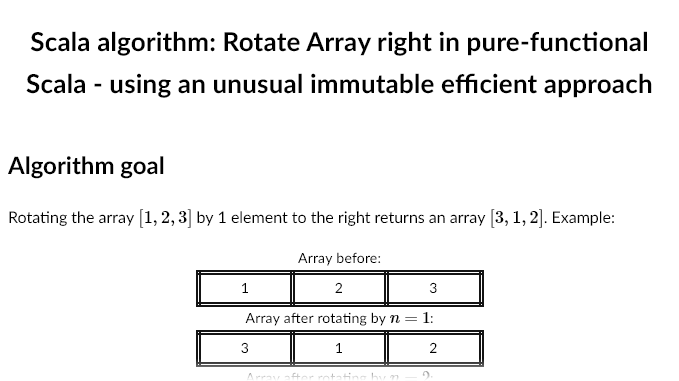 Image for Rotate Array right in pure-functional Scala - using an unusual immutable efficient approach